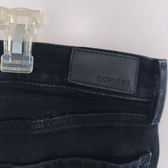 Express Women's, Midrise, Distressed black "Legging" Denim. Size 10s/10C - Picture 7 of 9